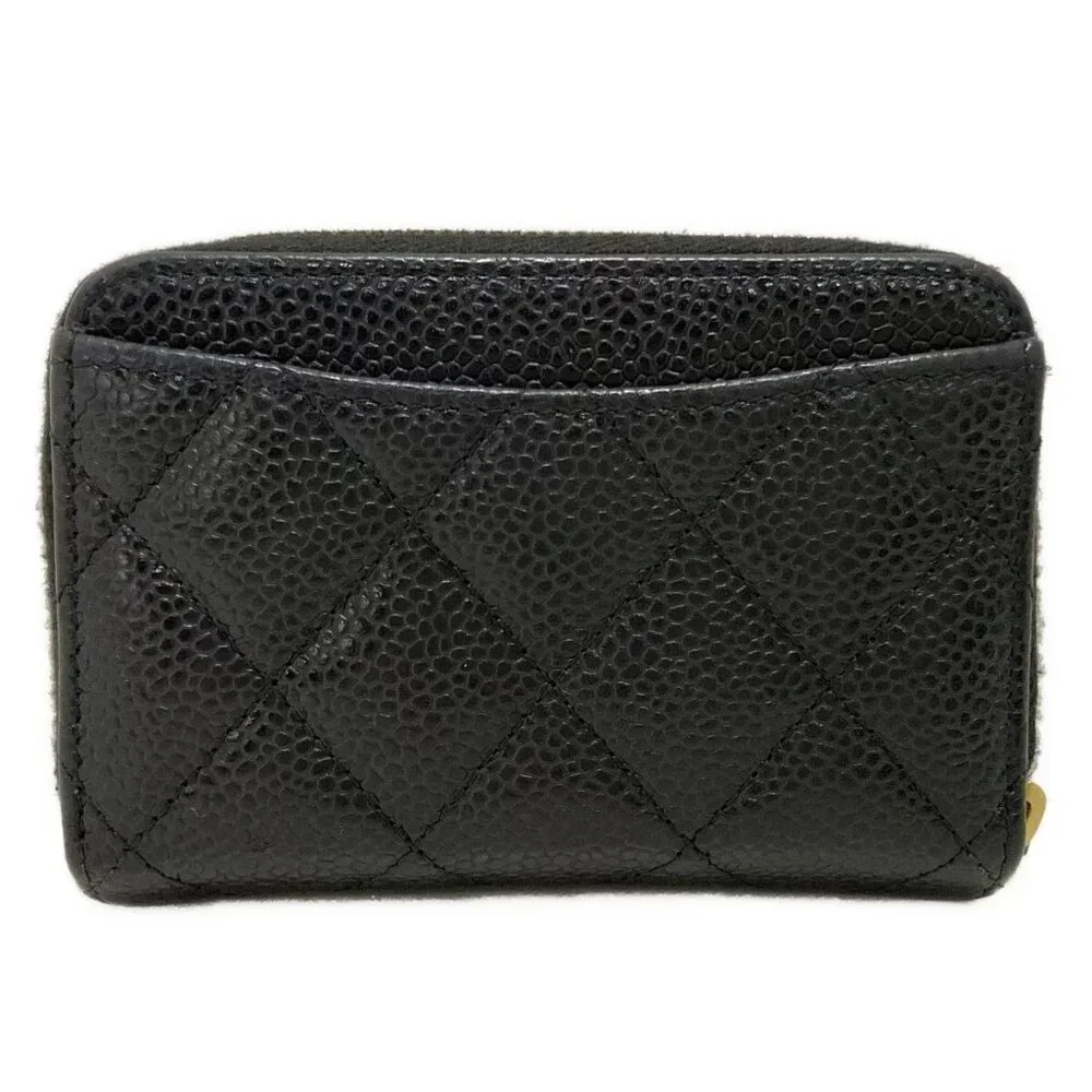 CHANEL Classic Zip Coin Purse/Matelasse Black Caviar Skin Coin Case 696-122024 - Picture 2 of 9